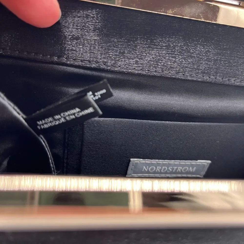 Black Clutch Nordstrom with Gold Chain